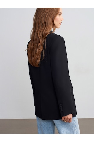 Dilvin 60789 Kruvaze Blazer Ceket-siyah Siyah