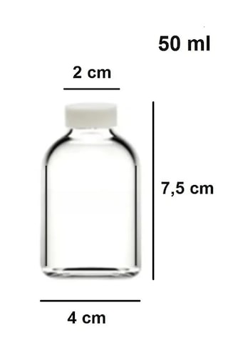 Rotanev 12 Adet Siyah Plastik Sızdırmaz Kapaklı Cam 50 ml Mini Shot Ginger Detox Şişe Kolonya Koku Süs Şişe