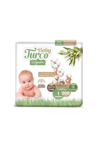 Baby Turco Doğadan Yenidoğan Bebek Bezi 1 Numara 200 Adet