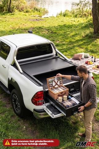 Mitsubishi L200 2019-2023 Uyumlu Araca Özel Omback Sürgülü Bagaj Kapama Siyah