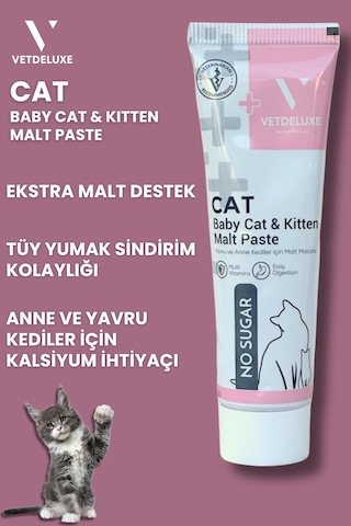 Vetdeluxe Babycat Kitten Malte Tüy Yumağı Önleyici Yavru Hamile ve Emziren 100 G