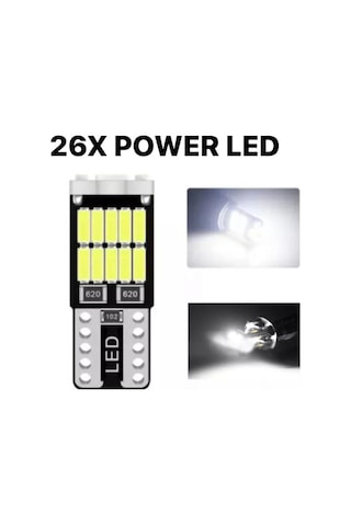Sisa T10 Led 26 Ledli W5W Metal Ultra Power Park Plaka Tavan Ampulü 10 Adet