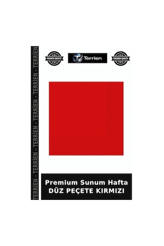 Premium Sunum Hafta Düz Peçete Kırmızı