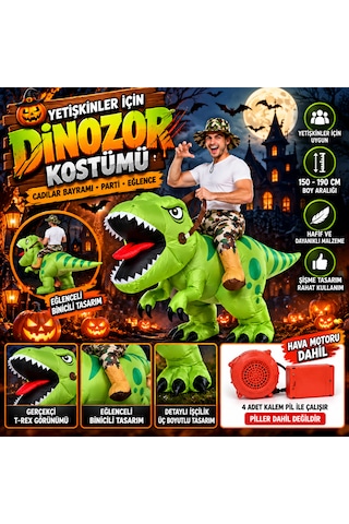Yetişkin Şişme Dinozor T-rex Kostümü Halloween Ve Parti Kostümü