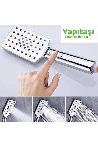 Yapıtaşı Yt286 Star Banyo Duş Başlığı Butonlu 3fonksiyonlu Krom