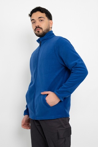 Dasüniforma Unisex Anti-pilling Tüylenme Yapmayan Standart Fit Tam Fermuarlı Soğuk Geçirmez Polar Hırka Mavi