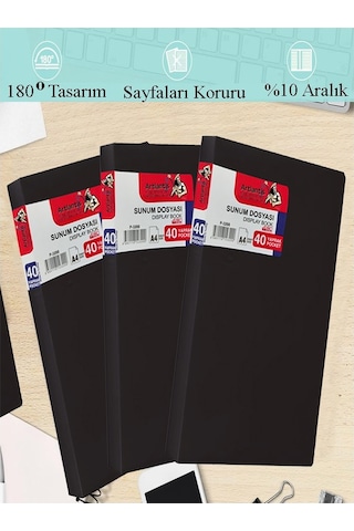 Mavi Sunum Dosyası 100 Lü 3 Adet Poşet Dosyalı Katalog Dosyası 100 Poşetli Kendinden Dosya Plastik Kapaklı Mavi