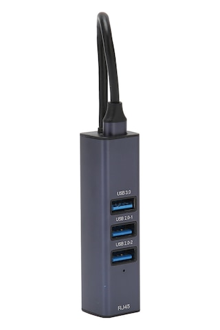 Fosenze 4-in-1 Usb C Hub: Gigabit Ethernet 1000/100mbps + 3 Usb 3.0 Port, 5gbps Veri Transferi, Alüminyum Kasa, Macbook/chromebook Uyumlu 809c