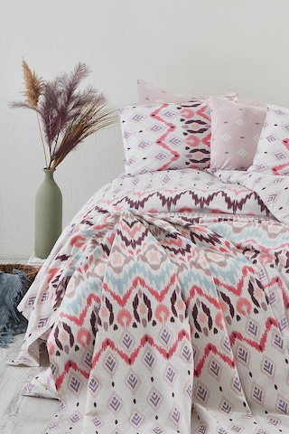 Cotton Life Astec Pembe Çift Kişilik %70 Pamuk %30 Pes Kutulu Nevresim Takımı Pembe