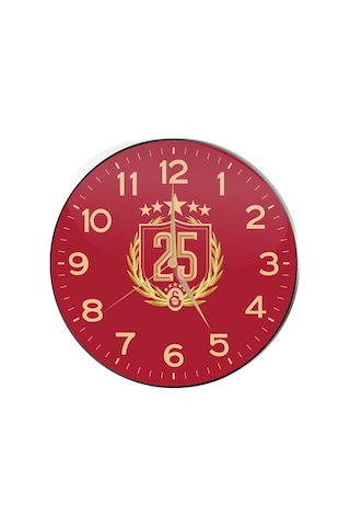 Galatasaray 25. Şampiyonluk Duvar Saati U251467 Kırmızı