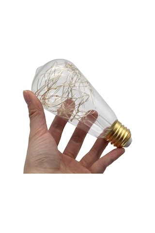 Led Ampul, Neon Işık, 4 Renk, 50 Led, Gümüş Tel,1 W, E2 Enerji Sınıfı G