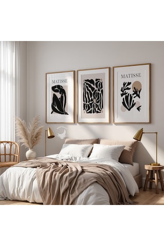 Matisse Minimalist Poster Seti 3'lü Modern Bohem Duvar Dekoru