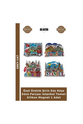 Özel Üretim Şirin Süs Köşe Süsü Parçası İstanbul Temalı Silikon Magnet 1 Adet