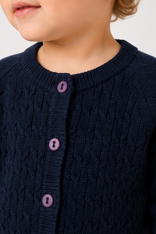 Babyhola Unisex Triko Saç Örgülü Alt Üst Bere 3'lü Takım 22108 Lacivert