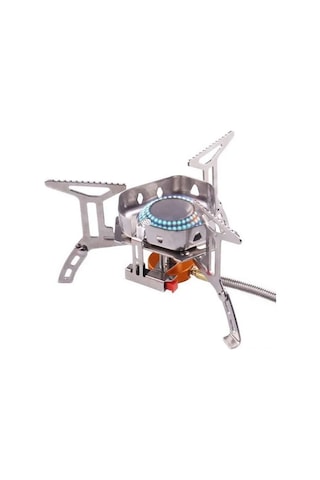 Suofeng Rüzgar Geçirmez Kamp Ocağı, Elektronik Ateşlemeli Taşınabilir Piknik Ocağı Gümüş