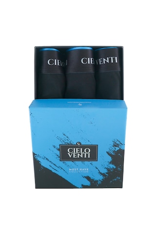 Cielo Venti Must Have 3'lü Organik Pamuk Erkek Boxer Siyah