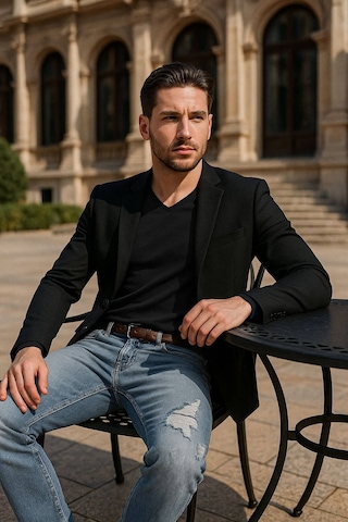 Erkek Dizi Yırtık Regular Fit Jean Pantolon Mavi 001