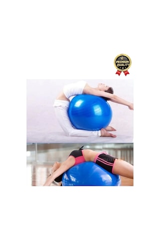 Premium Mini Gymball 20cm Jimnastik Denge Fitness Spor Şişirme Pompası Mavi Pilates Topu