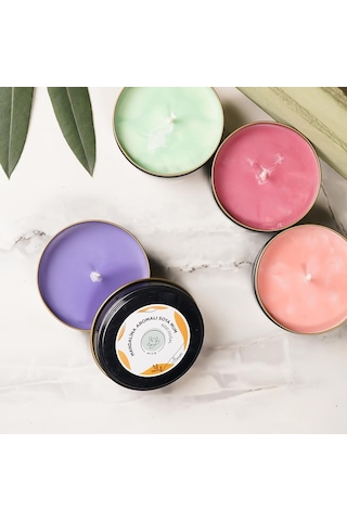 Mitr Mandalina Aromalı Metal Soya Mum Çok Renkli