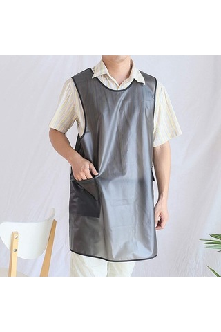 Ulzyvf Temizlik Su Siyah Sırtlı Şeffaf Önlük Kadın İçin Geçirmez Erkek Cepli Çapraz Vq Siyah - Şeffaf