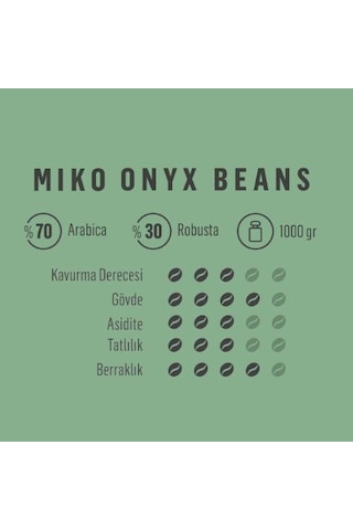 Miko Onyx Beans Çekirdek Kahve 1 KG
