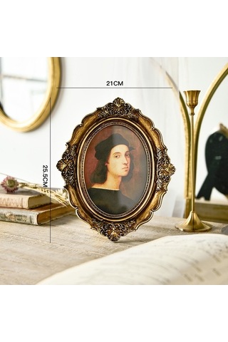 Tongxida Retro Ahşap Ev Dekor Fotoğraf Çerçeveleri, Oval-7 İnç