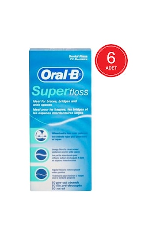 Oral-B Super Floss Diş İpi 50'li x 6 Paket