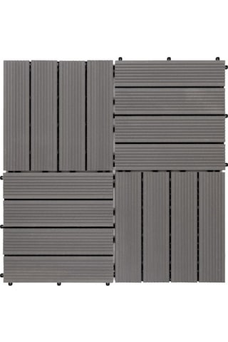 Kompozit Ahşap Karo Deck Grey - 30X30Cm