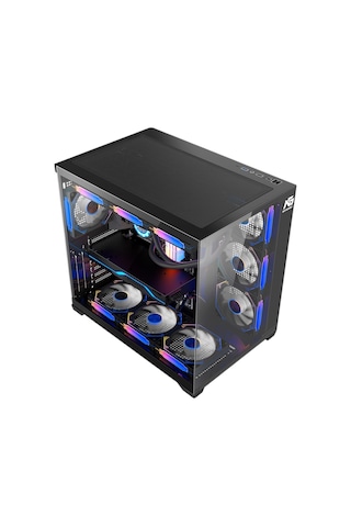 Alpha Elite 7x Argb Fan Kumanda Ve Kontrolcü Atx Boş Bilgisayar Kasası Siyah