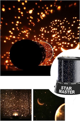 Mobee Star Master Yıldız Projektörü Gece Lambası Duvar Aydınlatma - Siyah Çok Renkli