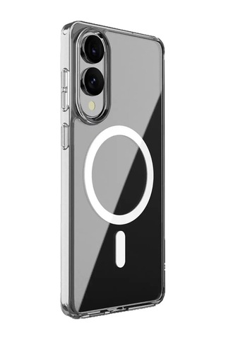 Samsung Galaxy Uyumlu S25 Edge Kılıf Magneticsafe Şeffaf Silikon - Şeffaf Renk
