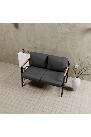 Mb Garden Furnıture Simetri Model, Balkon, Bahçe, Cafe, Metal Koltuk Takımı, Bahçe Takımı , Çay Seti, İkili Süngerli Antrasit
