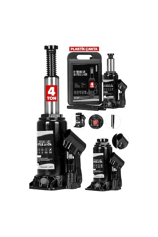 Pro Black Seri Çelik Şaseli Çift Dişli Özel Çantalı 4 Ton Hidroli