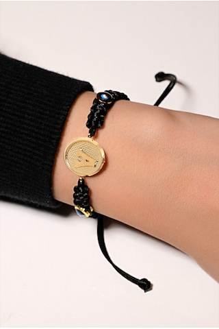 Harf Ipli Bileklik Sarı Altın