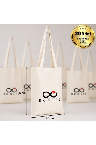 Logonuza Özel 20 Adet Ham Bez Çanta 25 X 35 Cm Promosyon Logo Baskılı Ham Bez Çanta Ham Renk
