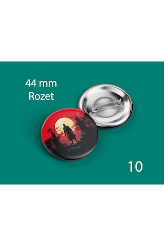 44 Mm Buton Rozet İğneli Çanta Kıyafet Rozeti Güneş Altında Samuray Çok Renkli