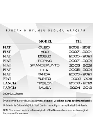 Fiat Doblo, Citroen Nemo İçin Hava Filtre Kazan Lastik Seti 3'lü