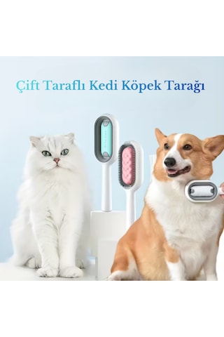 Çift Taraflı Kedi Köpek Tarağı Masaj Etkili Buharlı Kedi Fırçası Su Hazneli Tüy Toplayacı Tarak