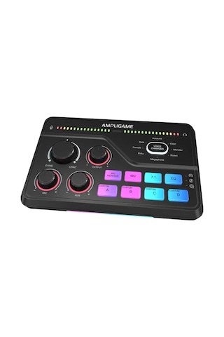 Fifine Ampligame Sc8 Usb Oyuncu Ses Mikseri Siyah