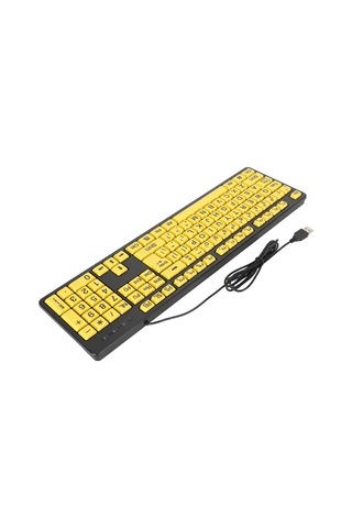 Xindoker Usb Kablo 1.5m Büyük Yazı Tipi 104 Tuşlu Multimedia Fonksiyonlu Masaüstü Dizüstü Bilgisayar Klavyesi Gençler Ve Yaşlılar İçin