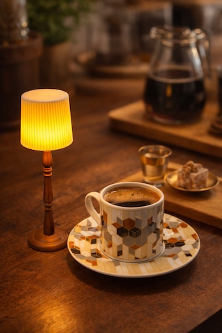 Mini Lambader Pilli Led Mumlu Sunumluk / Dekoratif Ambiyans Gece Lambası Beyaz