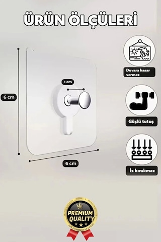 Süper Sağlam İz Bırakmaz Çerçeve Tablo Banyo Mutfak Ultra Güçlü Yapışkanlı Çivisiz Askı 2 Adet Çok Renkli