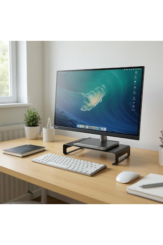 Prexua Riser Masaüstü Monitör Standı - Monitör Yükseltici - Medium - Siyah - Rsr8040bl