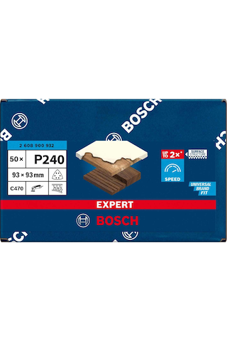Bosch Expert 93x93 Mm 240 Kum Üçgen Zımpara Kağıdı 50'li 2608900932