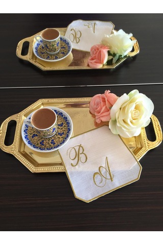 Kişiye Özel Nakışlı Söz, Nişan Mendili, Kahve Yanı Sunum Peçetesi