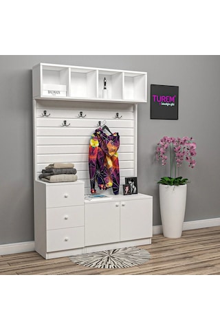 Peony Özel Ölçü Portmanto Mdf Antrasit