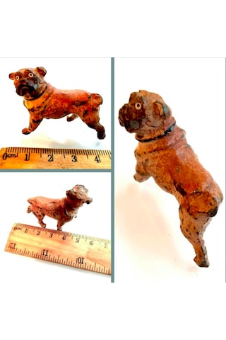 Omeniv Gerçek Antika Bronz Köpek Biblo Heykel 46618103