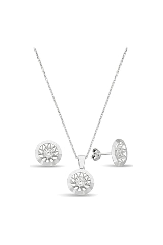 Zirkon Taşlı 925 Ayar Gümüş Set - 67018501 Gümüş