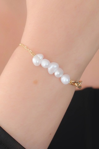 Dodes Dodes Gold Renk İnci Boncuk Model Kadın Bileklik Tg27bb5129 Çok Renkli