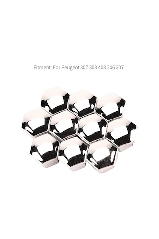 Yaleker Peugeot 206 207 307 308 408 İçin Gümüş Renkli Jant Somun Kapakları, 20 Adet Nilon Plastik, Korozyon Ve Kırılma Koruma, Kolay Kurulum